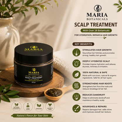 Maria Botanicals Scalp Treatment  with 26 Powerful Botanicals (225g)